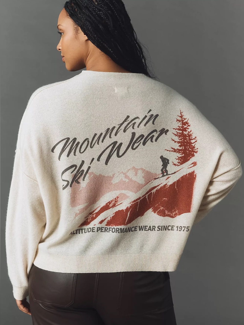 Anthropologie Pilcro Alani 100% Cashmere Mock Neck Jumper in Skiing Size S